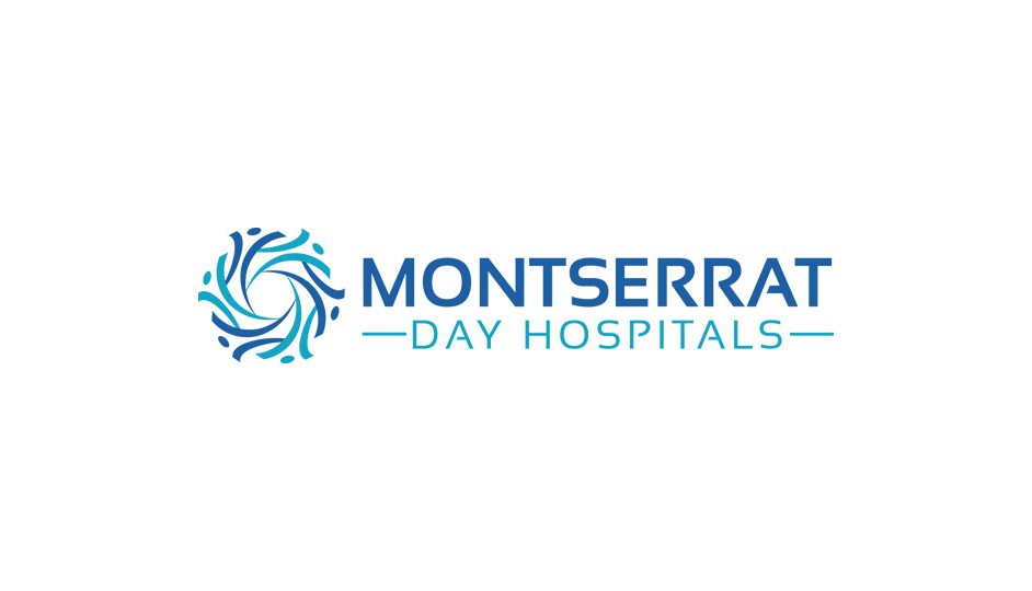 Montserrat: el isotipo, de una complejidad equilibrada, alude a múltiples aspectos del problema oncológico.