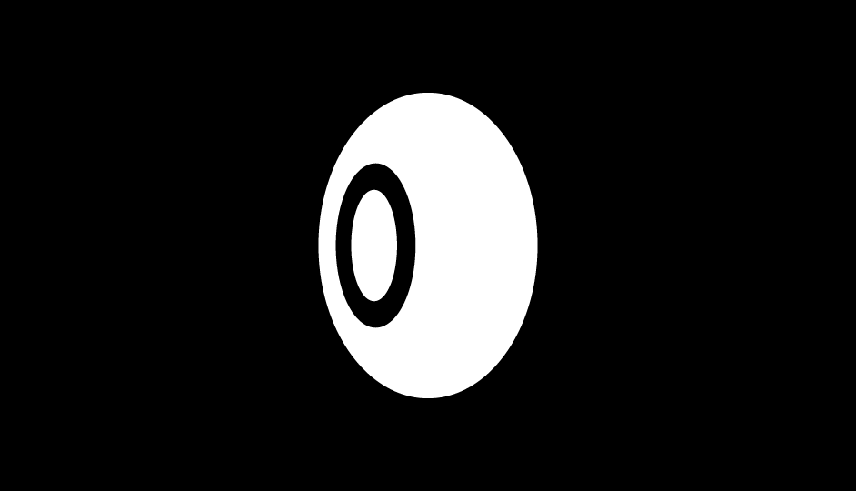 31. Evocación de la tecnología de exploración a través de anillos radiantes en 3D (blanco sobre negro).