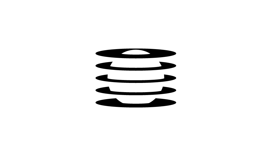 46. Analogía de exploración, radiación y confinamiento celular (negro sobre blanco).