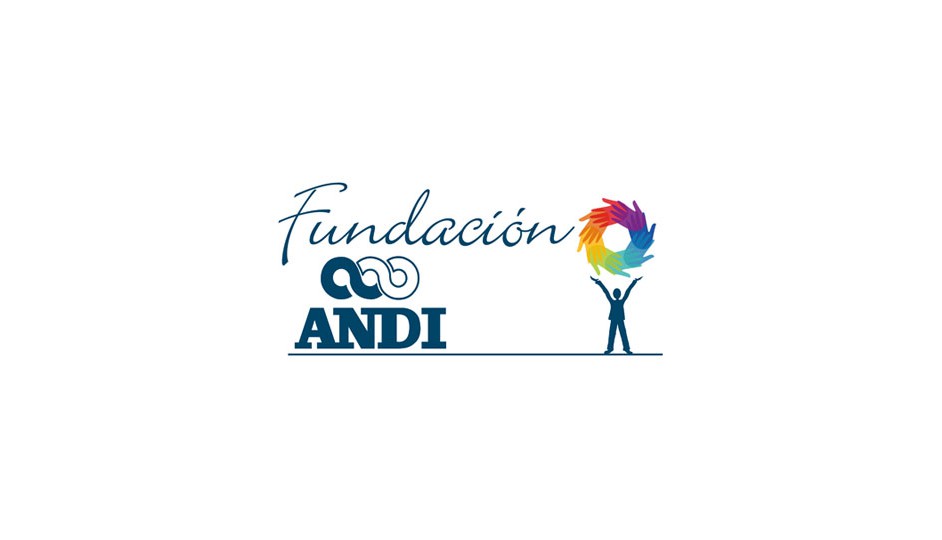 Fundación ANDI: el isotipo refuerza la idea de colaboración multidisciplinaria.