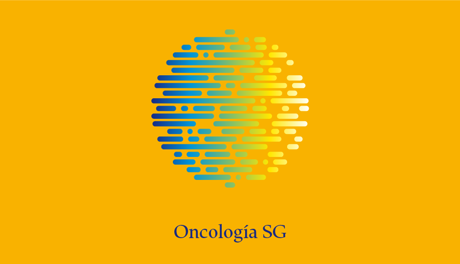 Isotipo OSG (azul sobre amarillo en gradiente simple policromático).