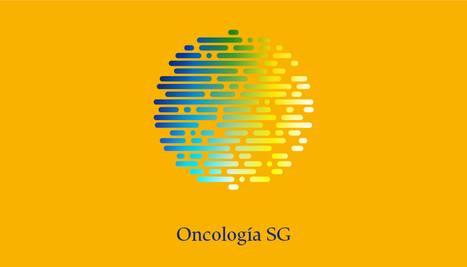 Isotipo OSG (azul sobre amarillo en gradiente doble policromático).